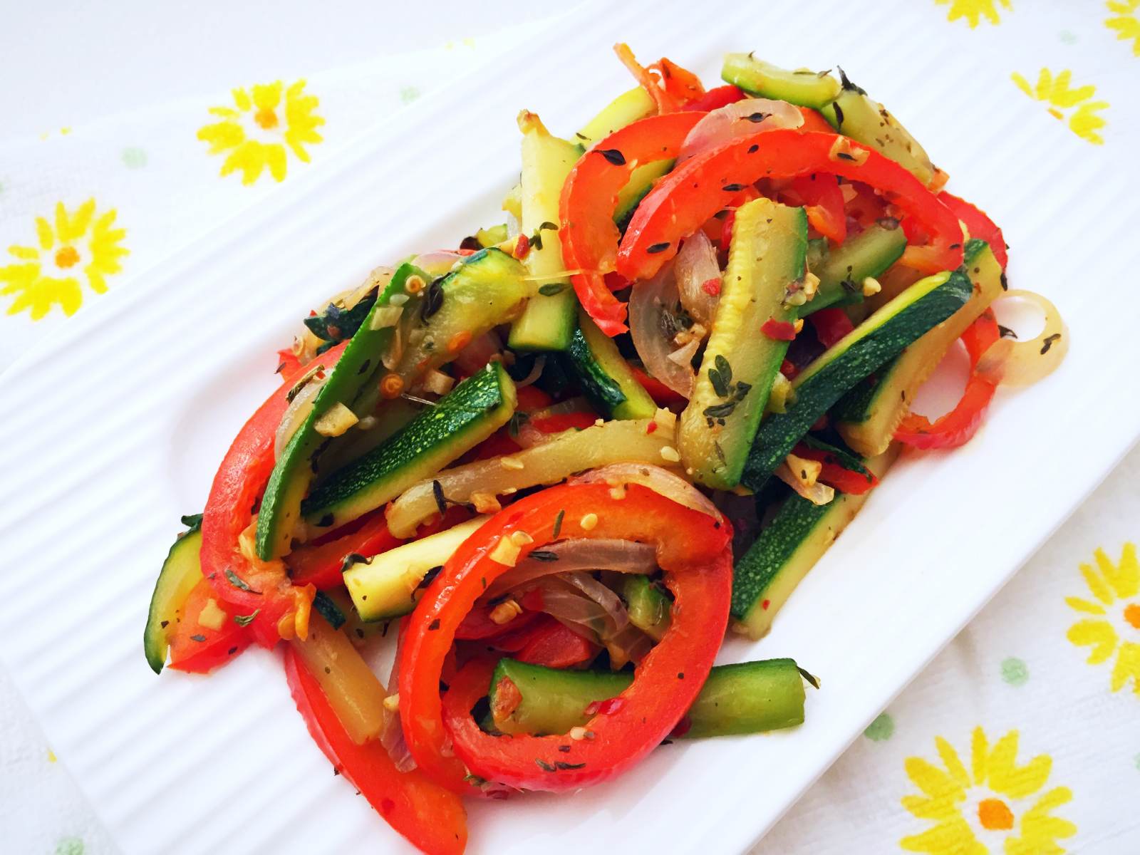 zucchini and bell pepper stir fry