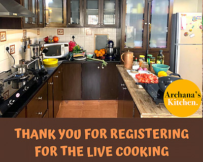 Thank You For Registering For The Live Cooking Classes