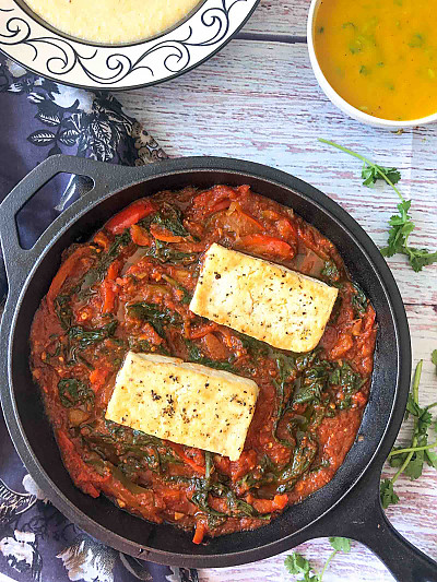 Herbed Tofu Spinach In Tomato Basil Sauce Recipe By Archana S Kitchen