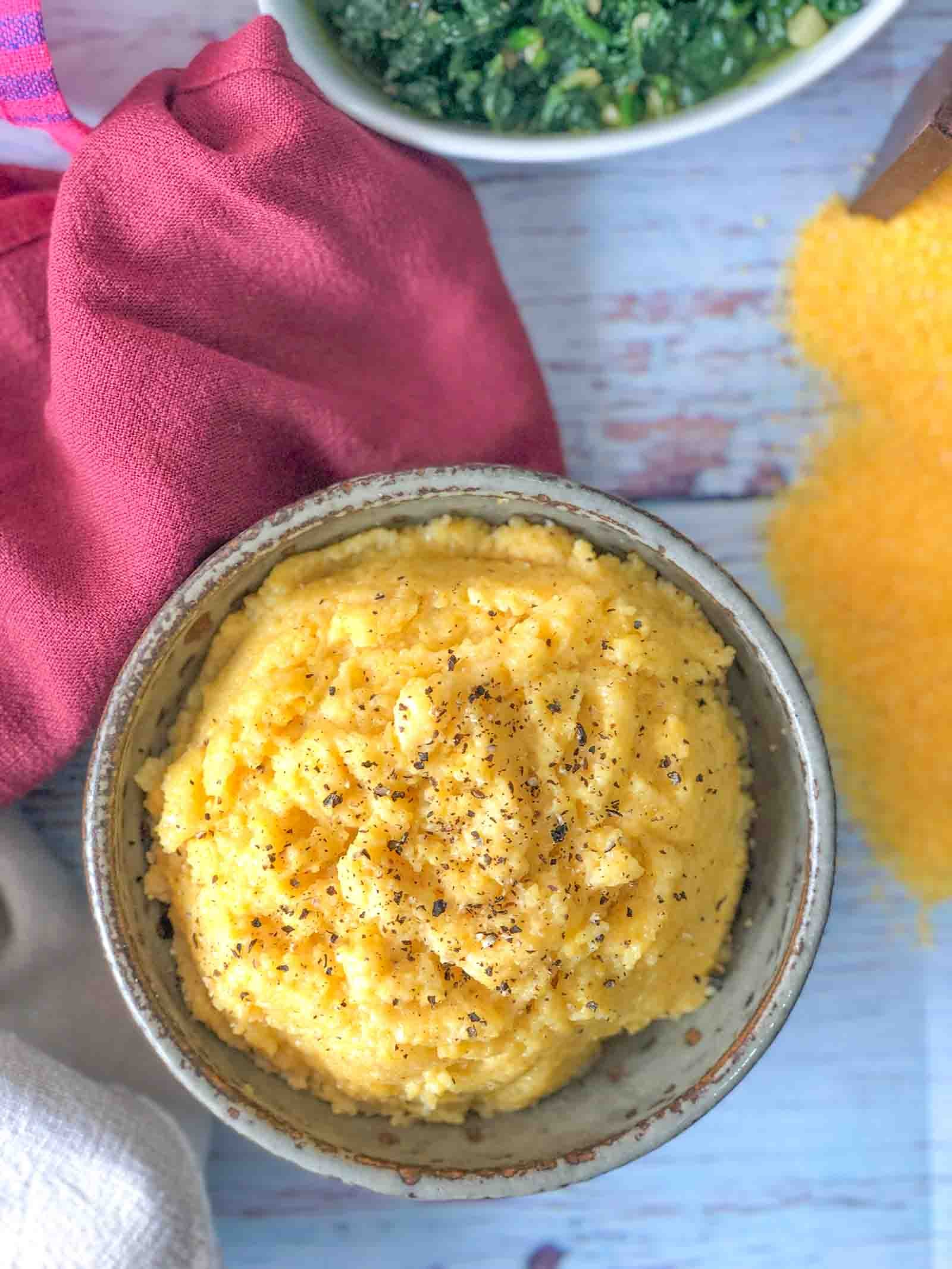 Creamy Polenta Recipe - Savory Cornmeal Porridge by Archana's Kitchen