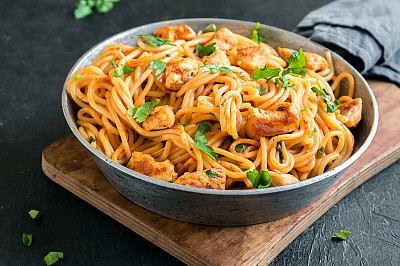 Chicken Spaghetti in Tomato Basil Sauce Recipe