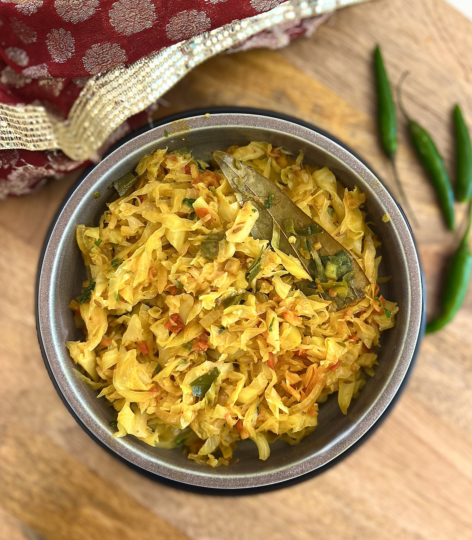 Patta Gobi Sabzi Recipe - Cabbage Tomato Sabzi