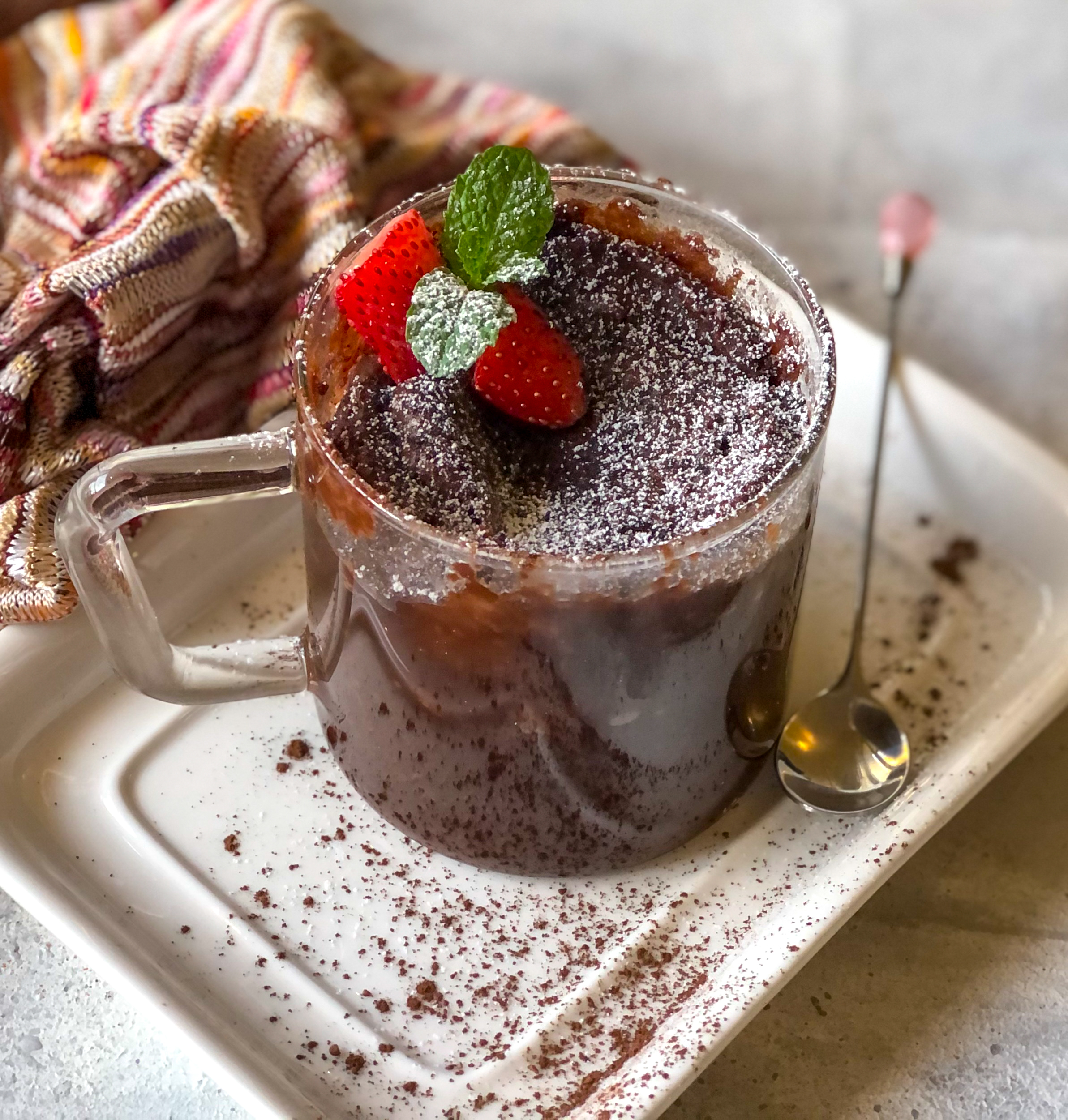 Gooey Chocolate Mug Cake in the Microwave | Life Tastes Good