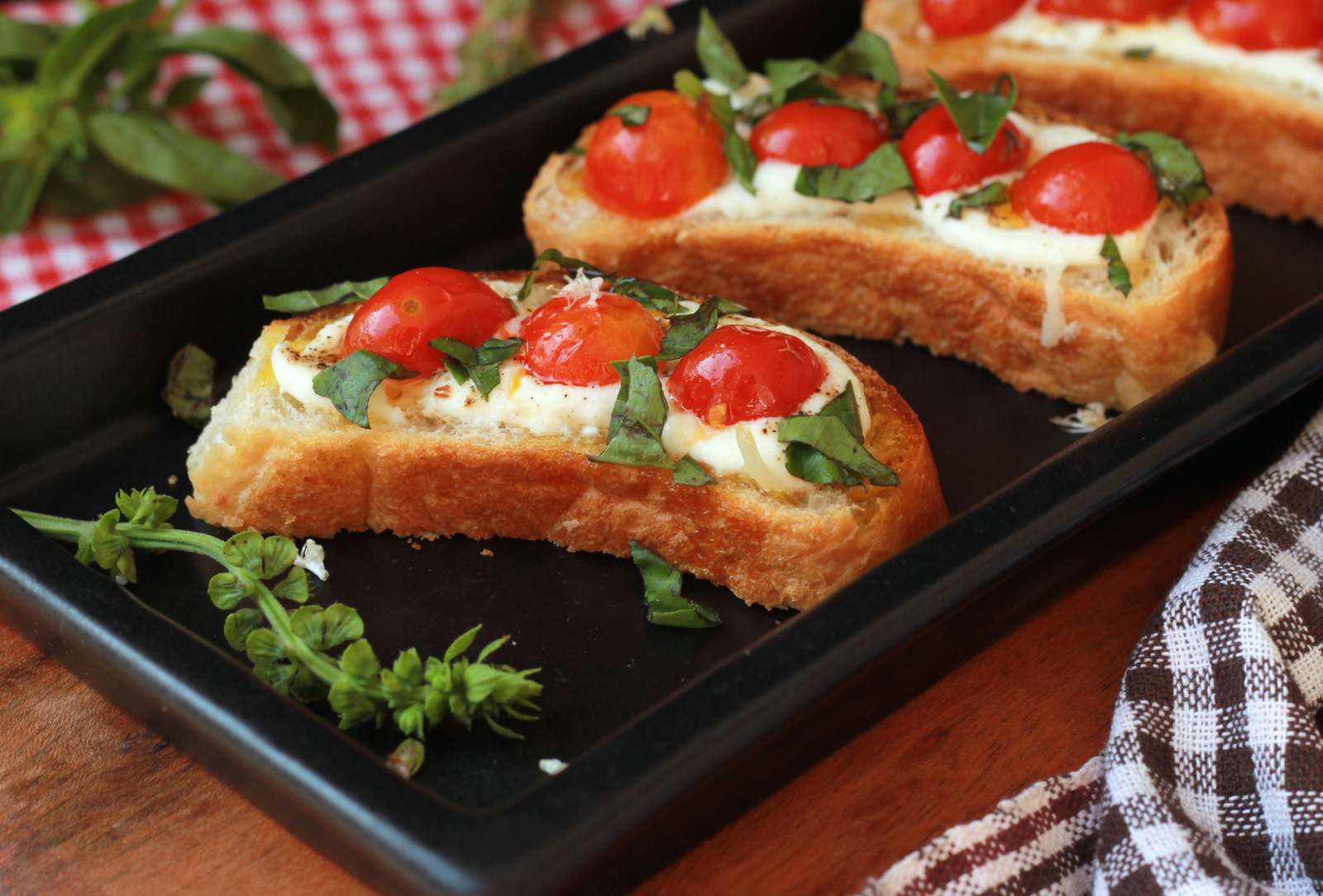 Roasted Tomato And Basil Bruschetta Recipe by Archana's Kitchen