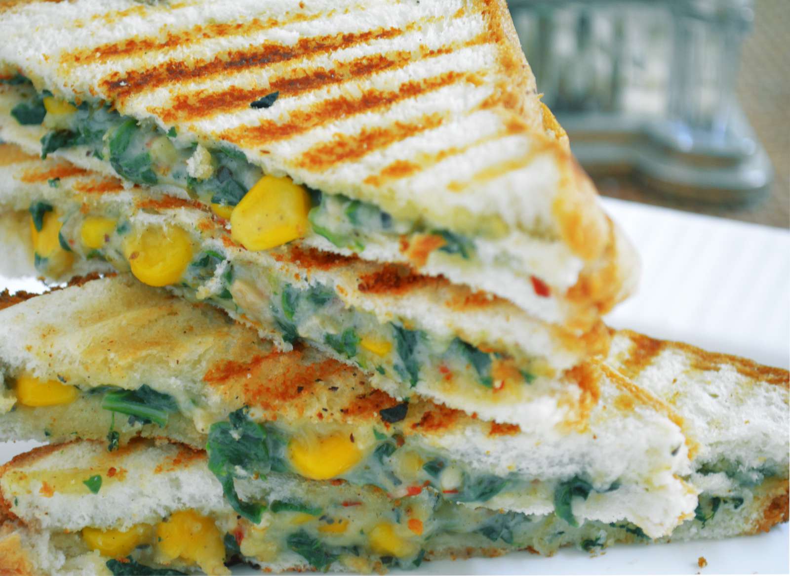 Spinach Corn Sandwich Recipe by Archana's Kitchen