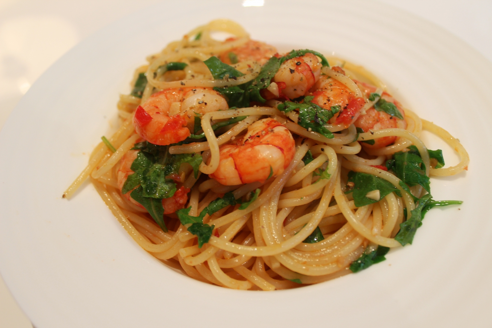 Prawns Spinach Spaghetti Recipe by Archana's Kitchen