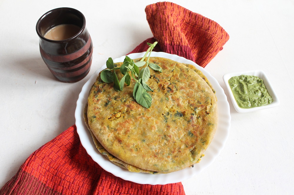 Cauliflower And Methi Paratha Recipe by Archana's Kitchen
