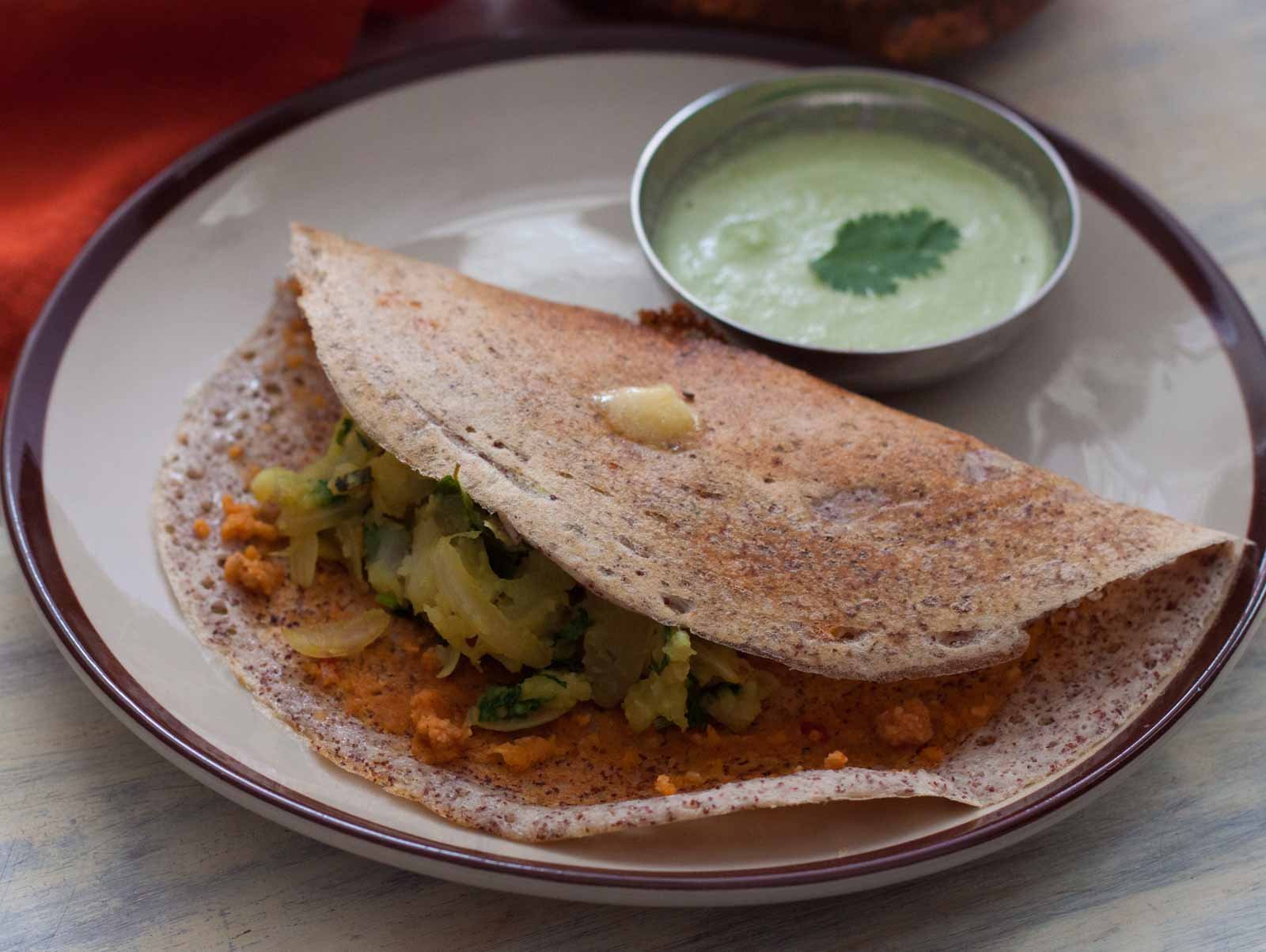 Mysore Masala Dosa Made With Ragi Dosa Batter