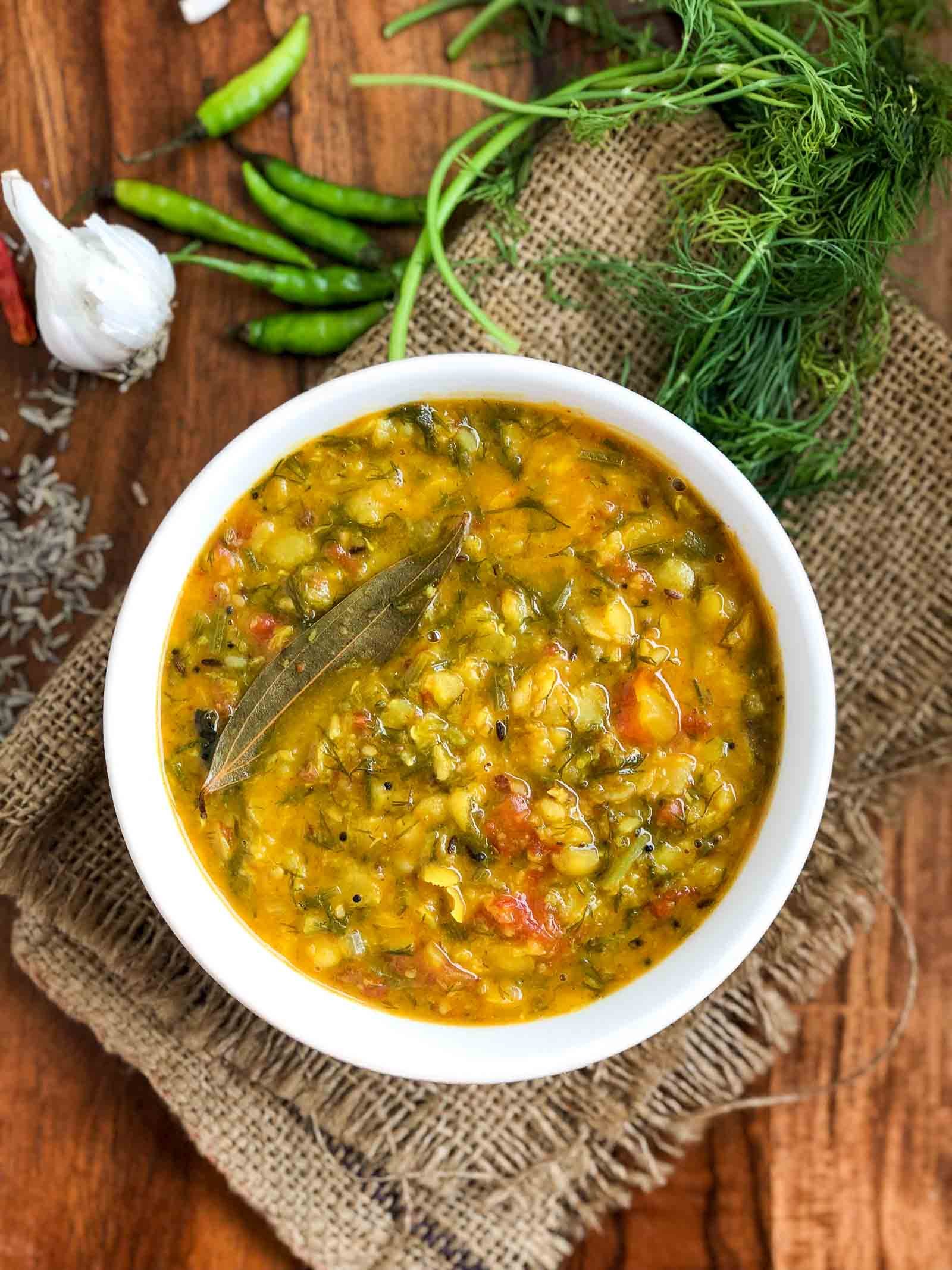 Dill Leaves Toor Dal Recipe - Shepu/ Suva Dal recipe