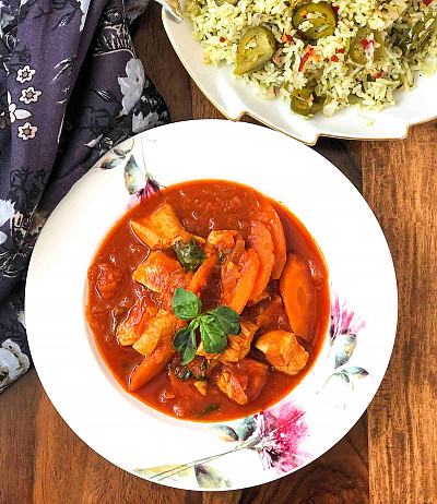 Tomato Basil Chicken Curry Recipe