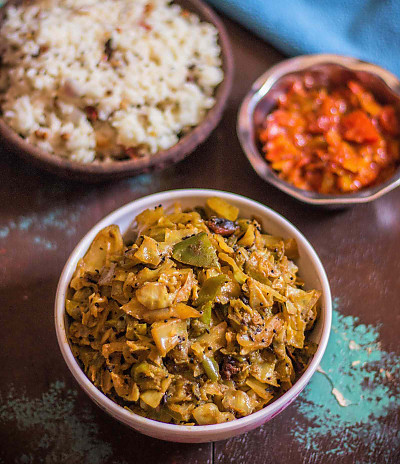 Cabbage Capsicum Sabzi Recipe - Simla Mirch Gobi Sabzi by Archana's Kitchen