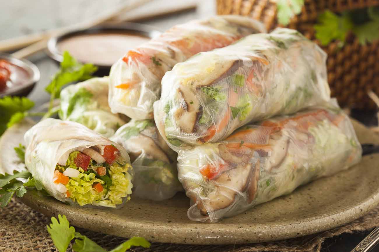 Vietnamese Vegetarian Spring Rolls Recipe With Mushrooms Vegetables By Archana S Kitchen