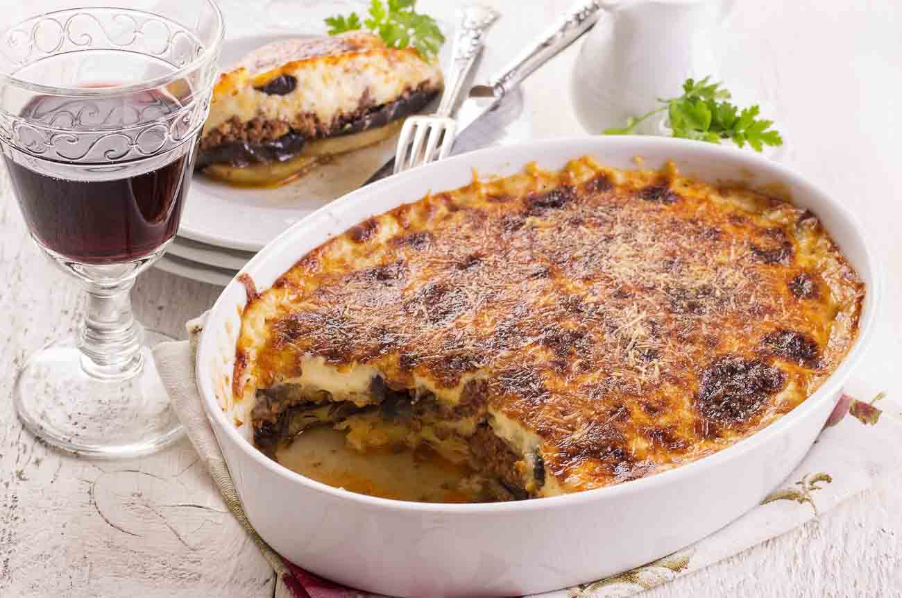 Grilled Vegetarian Moussaka Recipe With Soy Granules by Archana's Kitchen