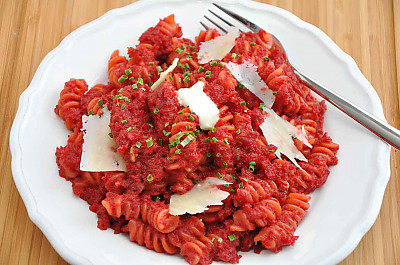 Fusilli Pasta Recipe In Roasted Beetroot by Archana's Kitchen