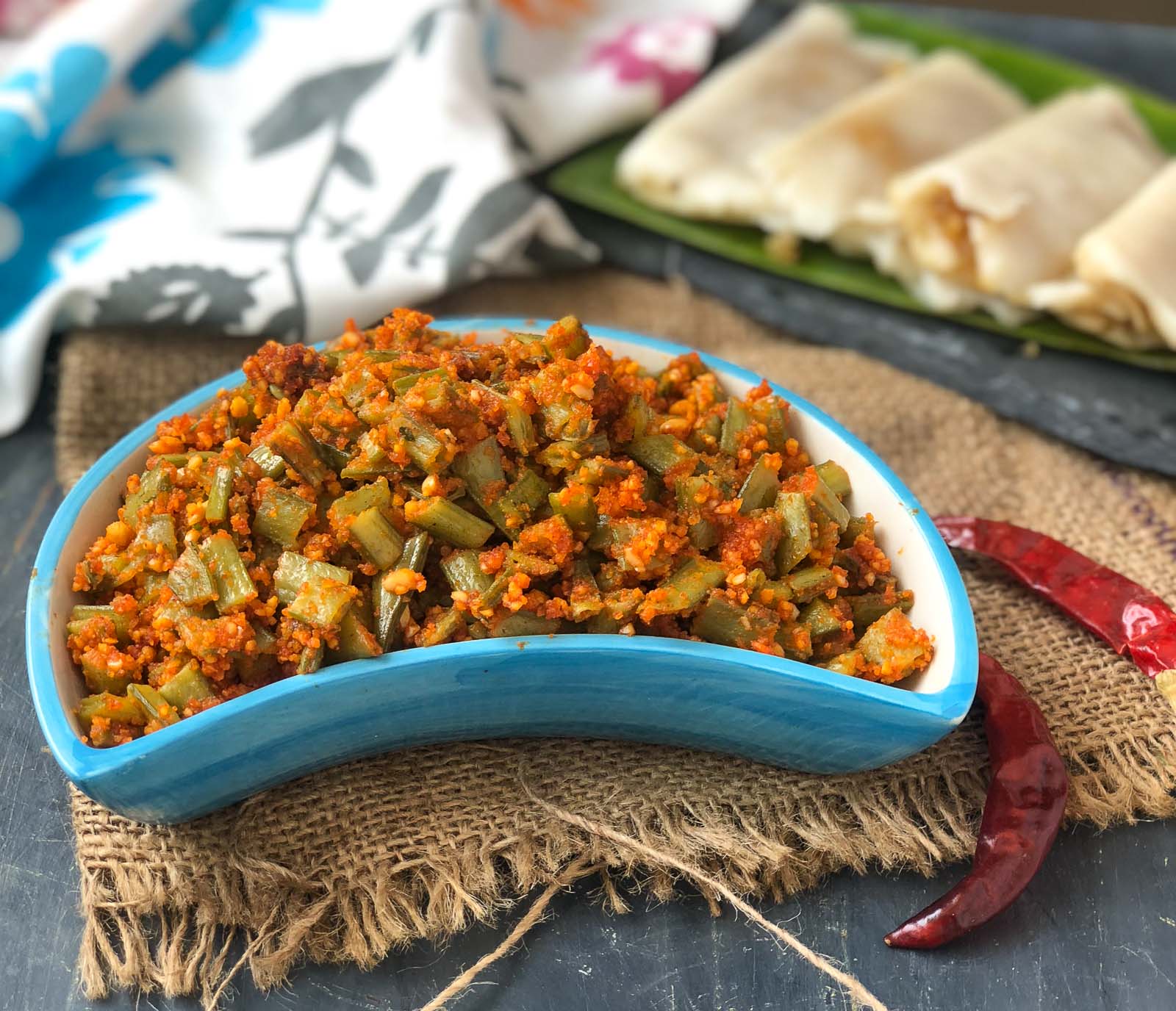 Goruchikkudu Kaya With Peanut Podi Recipe - Cluster Beans With Peanut 