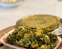 Aloo Palak Sabzi Recipe | Homestyle Potato Spinach Stir Fry