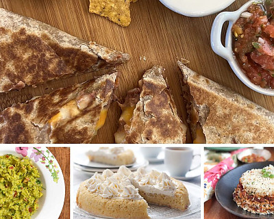 Mexican Fiesta Weekend Dinner: Refried Bean Quesadillas, Salsa, Homemade Sour Cream, Tres Leches & More