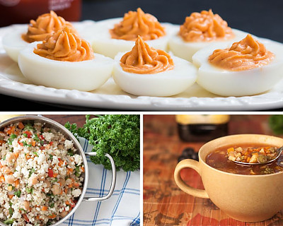 Spicy Deviled Eggs, Greek Salad & Hearty Minestrone Soup: A Balanced High Protein Meal Plan