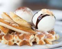  Buckwheat & Oat Waffle Recipe: A Decadent Treat with Bananas & Creamy Vanilla Ice Cream